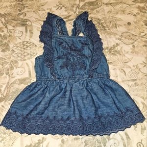 Old Navy Eyelet Lace Chambray Top - Girls Size 8